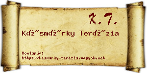 Késmárky Terézia névjegykártya